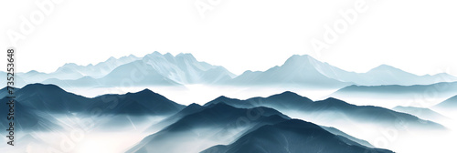 mountains landscape, isolated in white background   © Lin_Studio