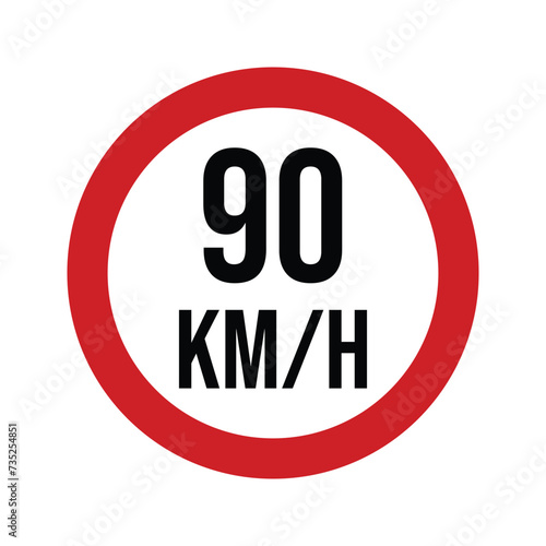 Speed limit 90 kmh
