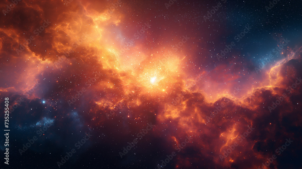 Fototapeta premium Nebulous Starfield and Interstellar Clouds