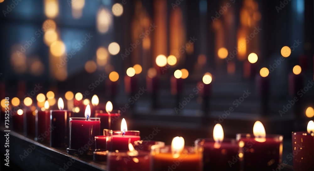 Candles in church, dark atmosphere colors Candles in church, dark atmosphere colors