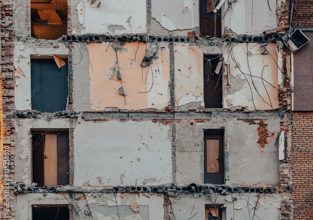 destroyed and burned houses in the city Russia Ukraine war destroyed and burned houses in the city Russia Ukraine war