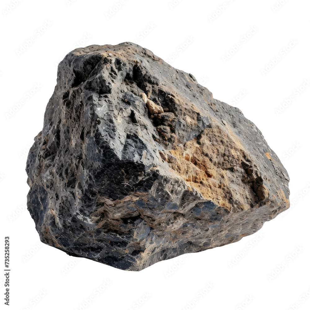 Igneous rock on transparent background