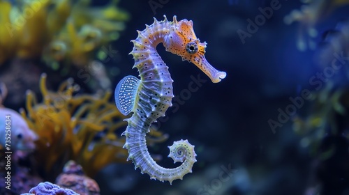 unique seahorse fish under the fish