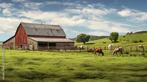 livestock barn with animals