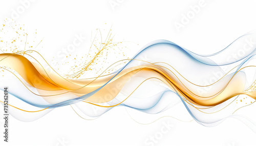 Abstract background with orange and blue waves illustration 