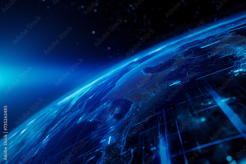 globe in space with a large network of lines globe in space with a large network of lines