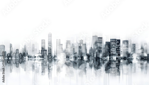large cityscape with buildings and night view background illustration  © Lin_Studio