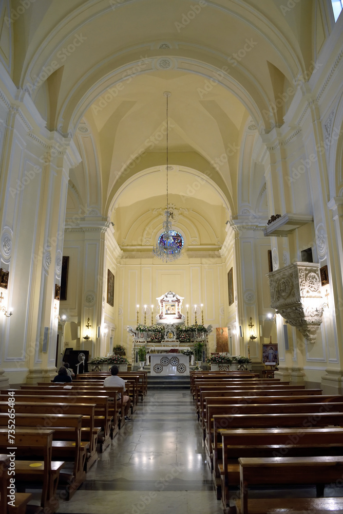 interior of the sanctuary basilica of Santa Maria de Finibus Terrae Mariana S. Maria di Leuca Italy