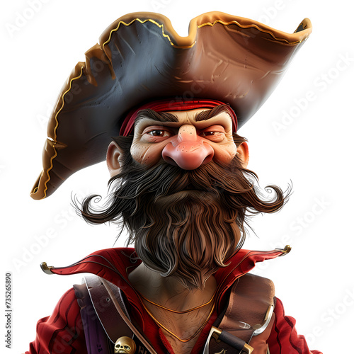 Cartoon 3D Portrait of a pirate photo