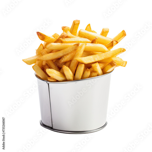 Fries bucket on transparent background
