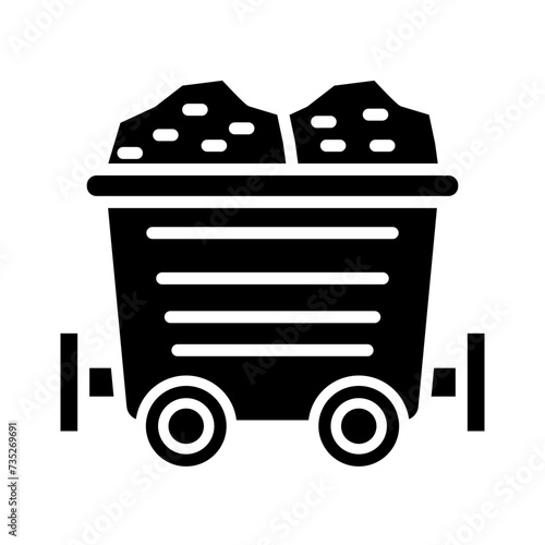 Mining Cart Glyph Icon