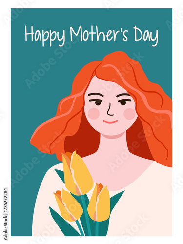 Happy Mother's Day. Vector template. Design element for card, poster, banner and other use

