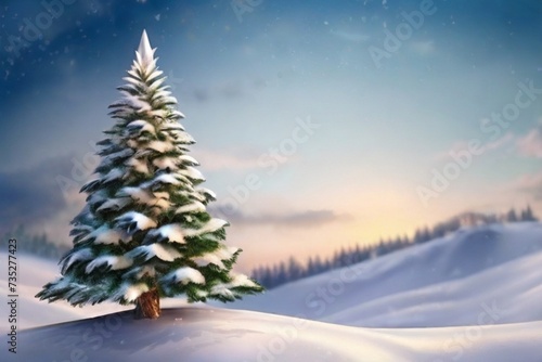 christmas tree with snow © muhammad