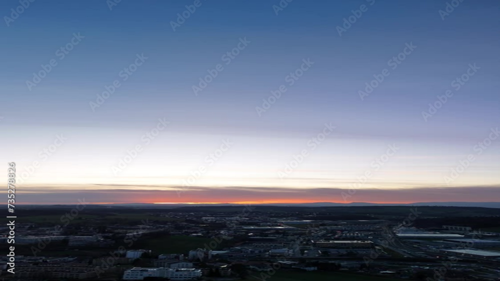 Sunset in Fribourg recorded using DJI Mini 4 Pro Drone at Grand Torry. Sunset in Fribourg recorded using DJI Mini 4 Pro Drone at Grand Torry.