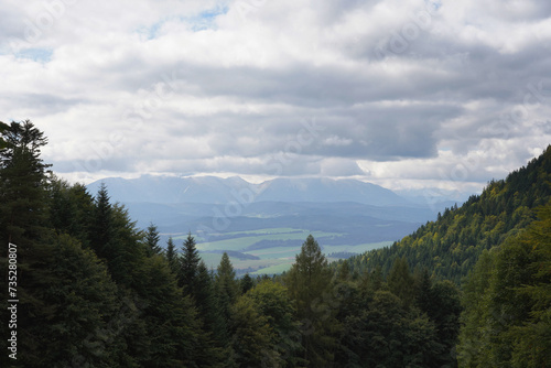 View from the slope of the Three Crowns to the Tatra Mountains