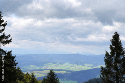View from the slope of the Three Crowns to the Tatra Mountains