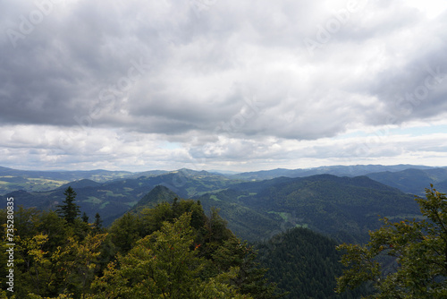 View from the slope of the Three Crowns, autumn Pieniny