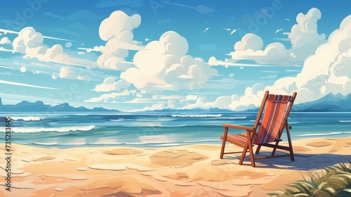 Coastal Beauty Illustration of Summer Beach Background
