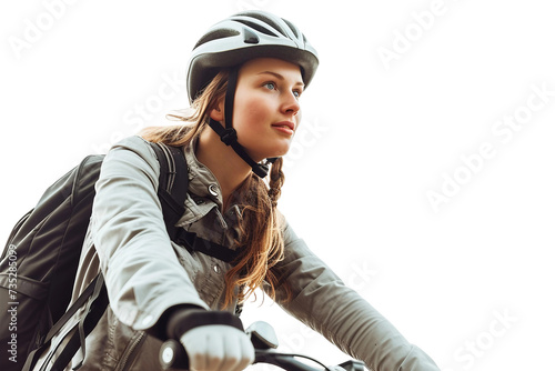 Woman Cycling on Transparent Background, PNG