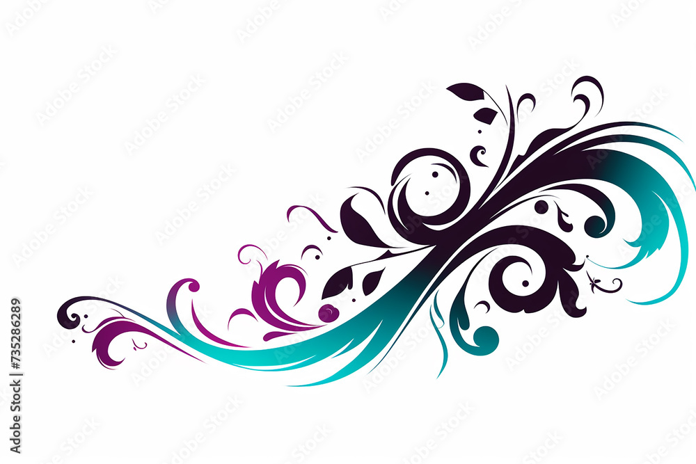 Abstract interlacing with leaves, branches and butterflies on a white background Abstract interlacing with leaves, branches and butterflies on a white background
