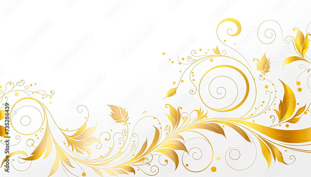 golden floral background with swirls and place for your text golden floral background with swirls and place for your text