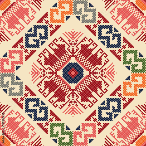 Traditional Bulgarian embroidery vector pattern