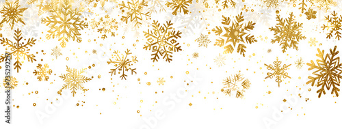 a golden christmas snow flakes background