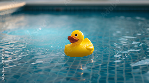 A pool with a big rubber Duck