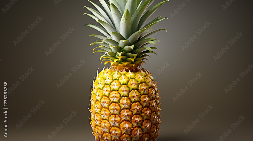 3d rendered photo of pineapple made with generative AI 3d rendered photo of pineapple made with generative AI