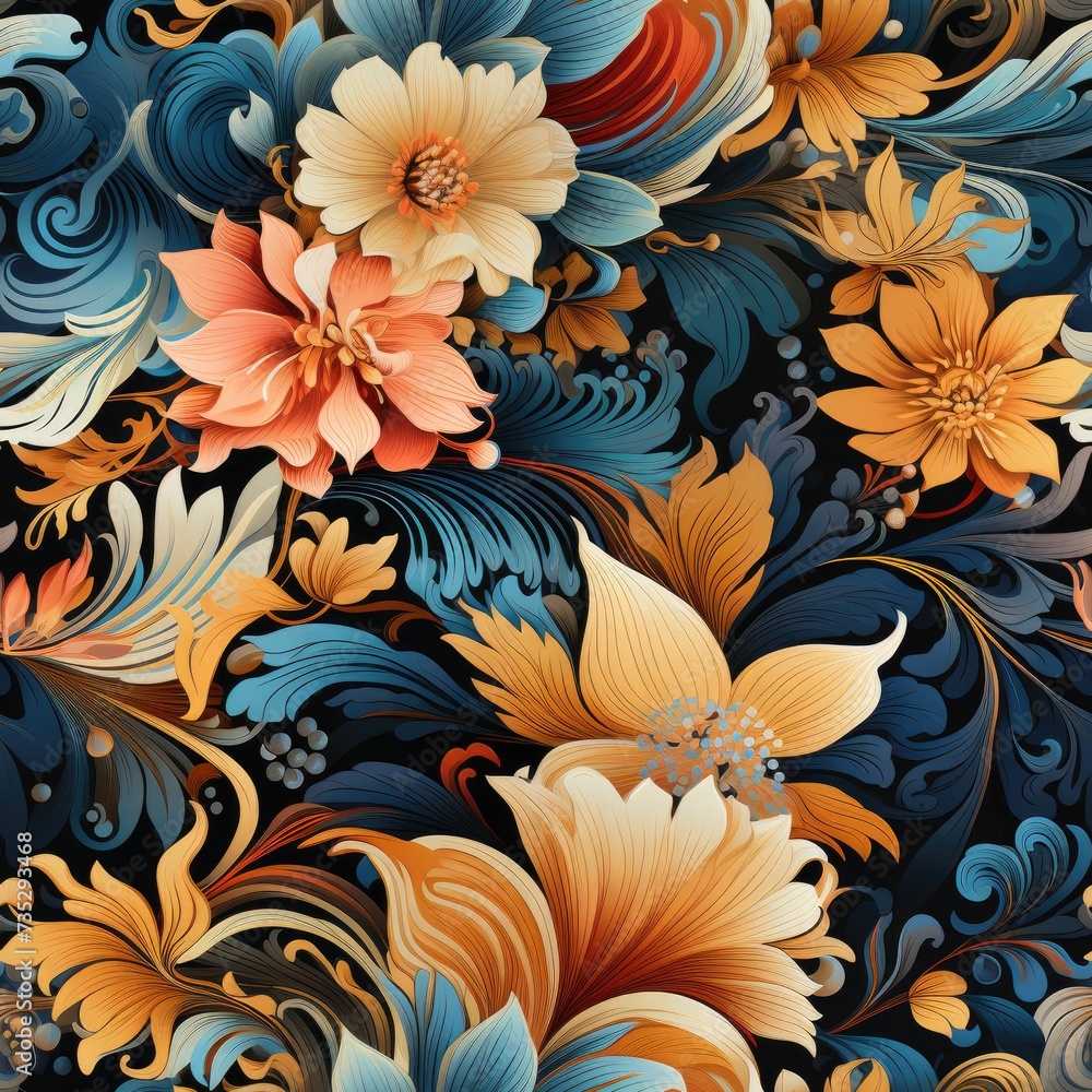 Modern Indonesian Batik Seamless Pattern Modern Indonesian Batik Seamless Pattern