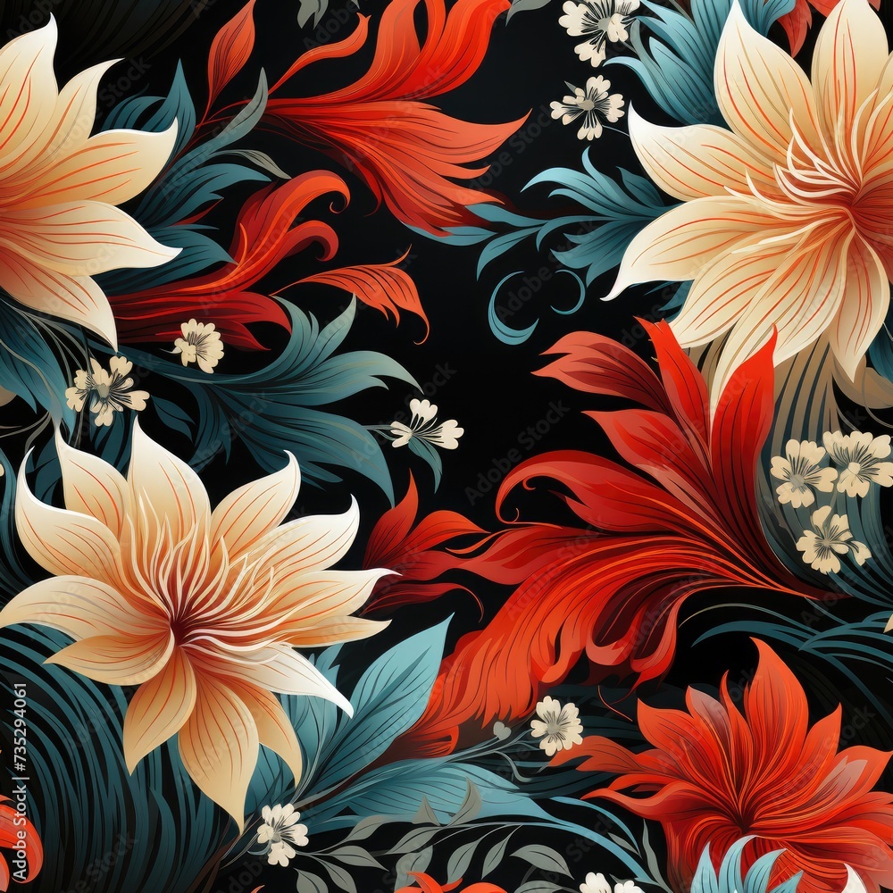 Modern Indonesian Batik Seamless Pattern Modern Indonesian Batik Seamless Pattern