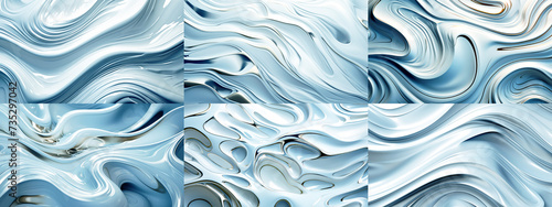 Sculptural liquid waves abstract composition. Three-dimensional effect. Background for landing, template or presentation. Inspiration of 3d art. Contemporary trendy design, cover, poster, header