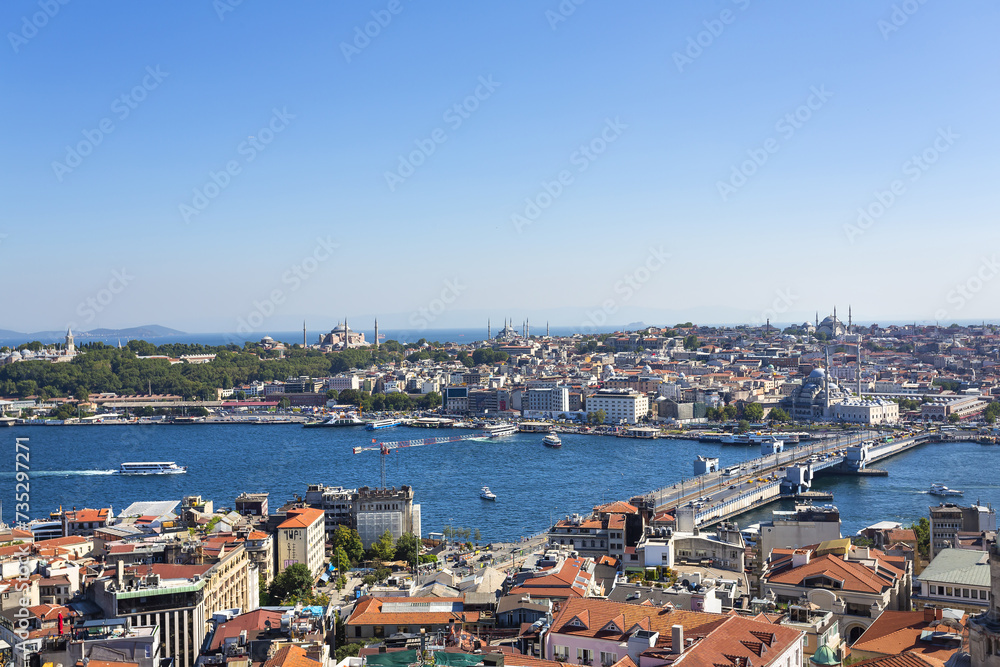Aerial view of Istanbul from the famous Galata Towe