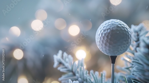 Generative AI : Close up of golf ball on tee