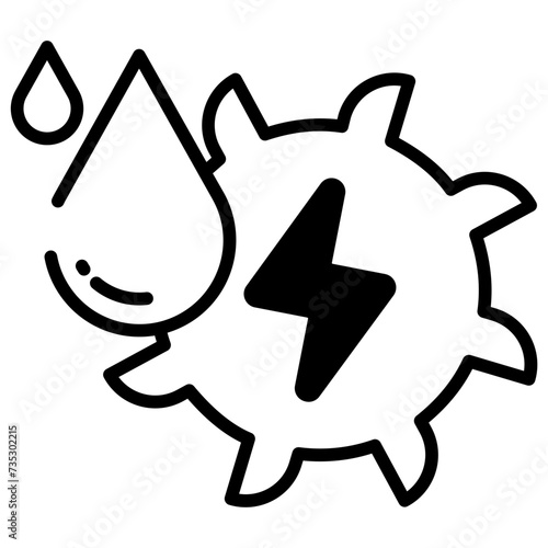 hydroelectricity glyph and line vector illustration