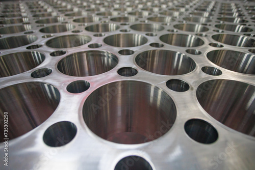 Bottom part of nuclear reactor in closeup view.