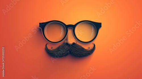 Glasses with mustache flat illustration. Vector image for April Fool's Day. For design of cards and banners
