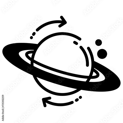 astrophysics glyph and line vector illustration