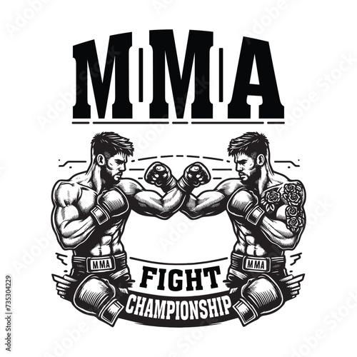 boxing mma fight tshirt design vector