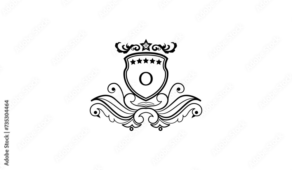 Naklejka premium Luxury Flying Leaf Alphabetical Logo