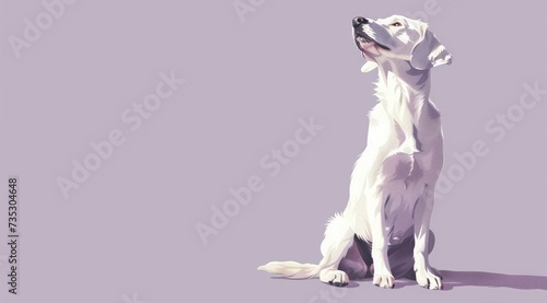 a white dog standing on its hind legs with it's mouth open and it's mouth wide open. photo