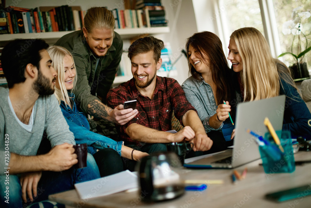 Diverse young people studying together at home Diverse young people studying together at home
