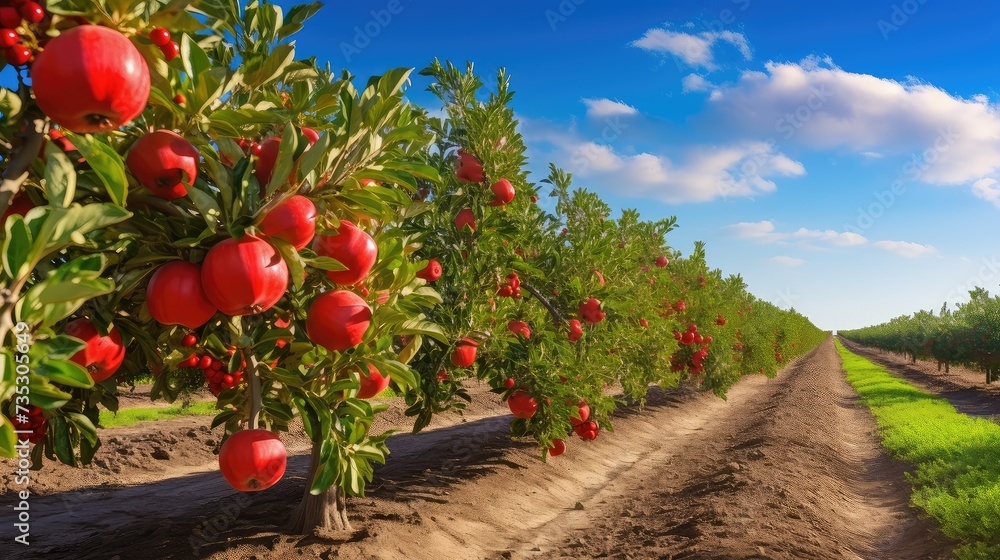 harvest pomegranate farm