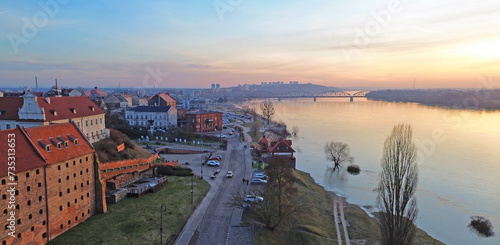 Panorama of Grudziądz at sunset photo