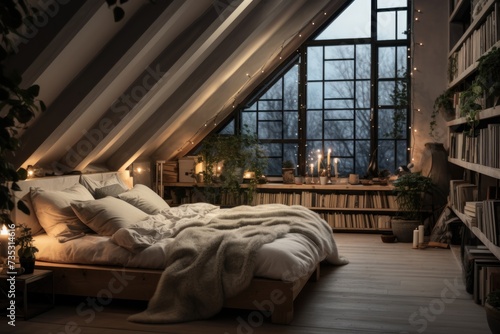 Interior of a loft bedroom © Baba Images