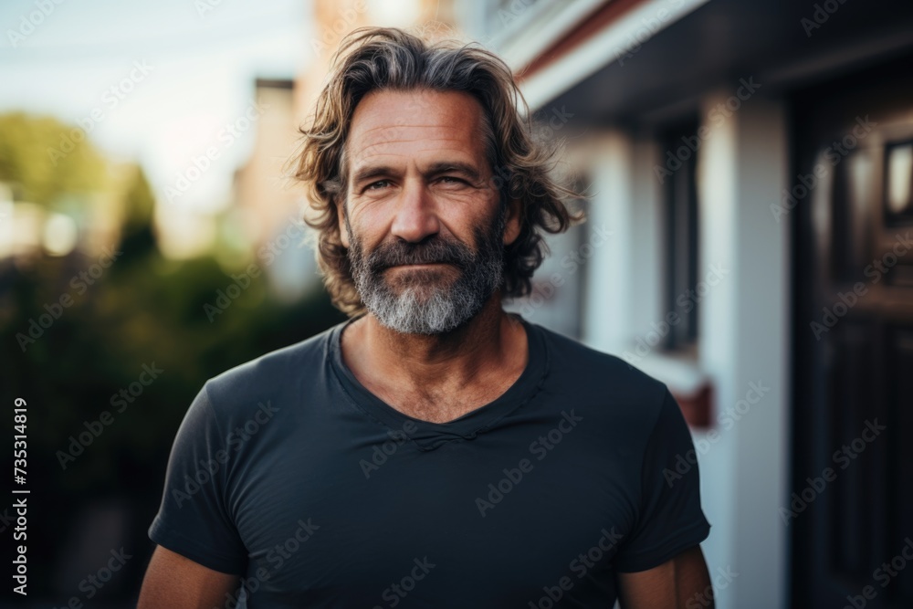 Obraz premium Portrait of a middle aged body positive man