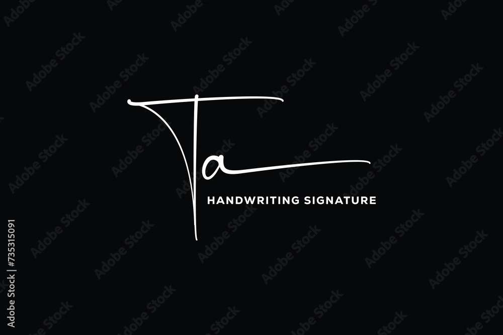 TA initials Handwriting signature logo. TA Hand drawn Calligraphy lettering Vector. TA letter real estate, beauty, photography letter logo design. TA initials Handwriting signature logo. TA Hand drawn Calligraphy lettering Vector. TA letter real estate, beauty, photography letter logo design.