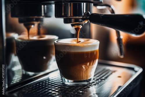 Close up of a espresso in a cafe
