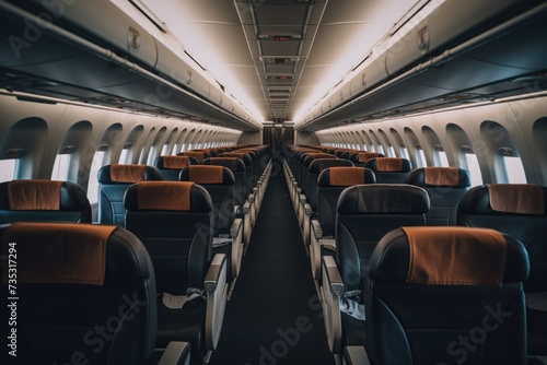 Interior of a empty commercial plane