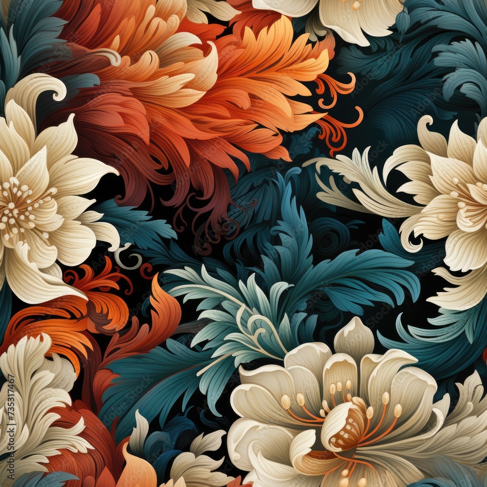 Opulent Indonesian Batik Seamless Pattern Opulent Indonesian Batik Seamless Pattern